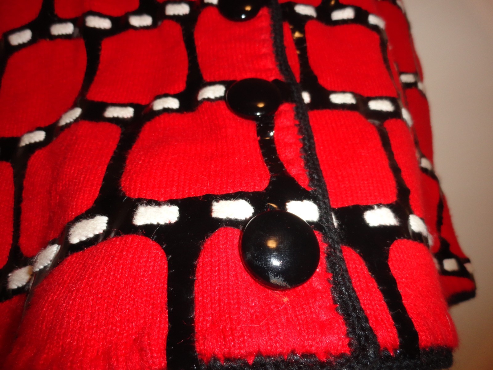 Vintage Michael Simon Petites Red Black Stripe Button Patent Leather Vest P/P