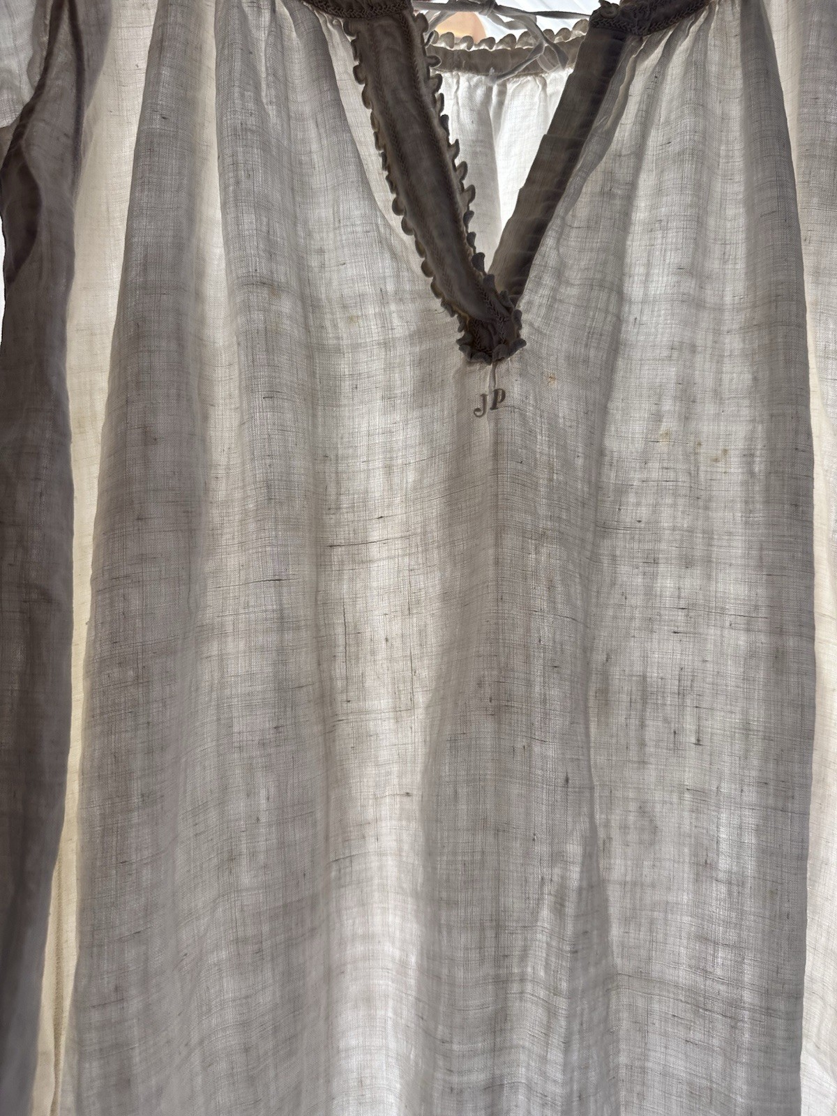 Resale Lot Antique 1900s French Dress Linen Cotton Printed Women’s S M L