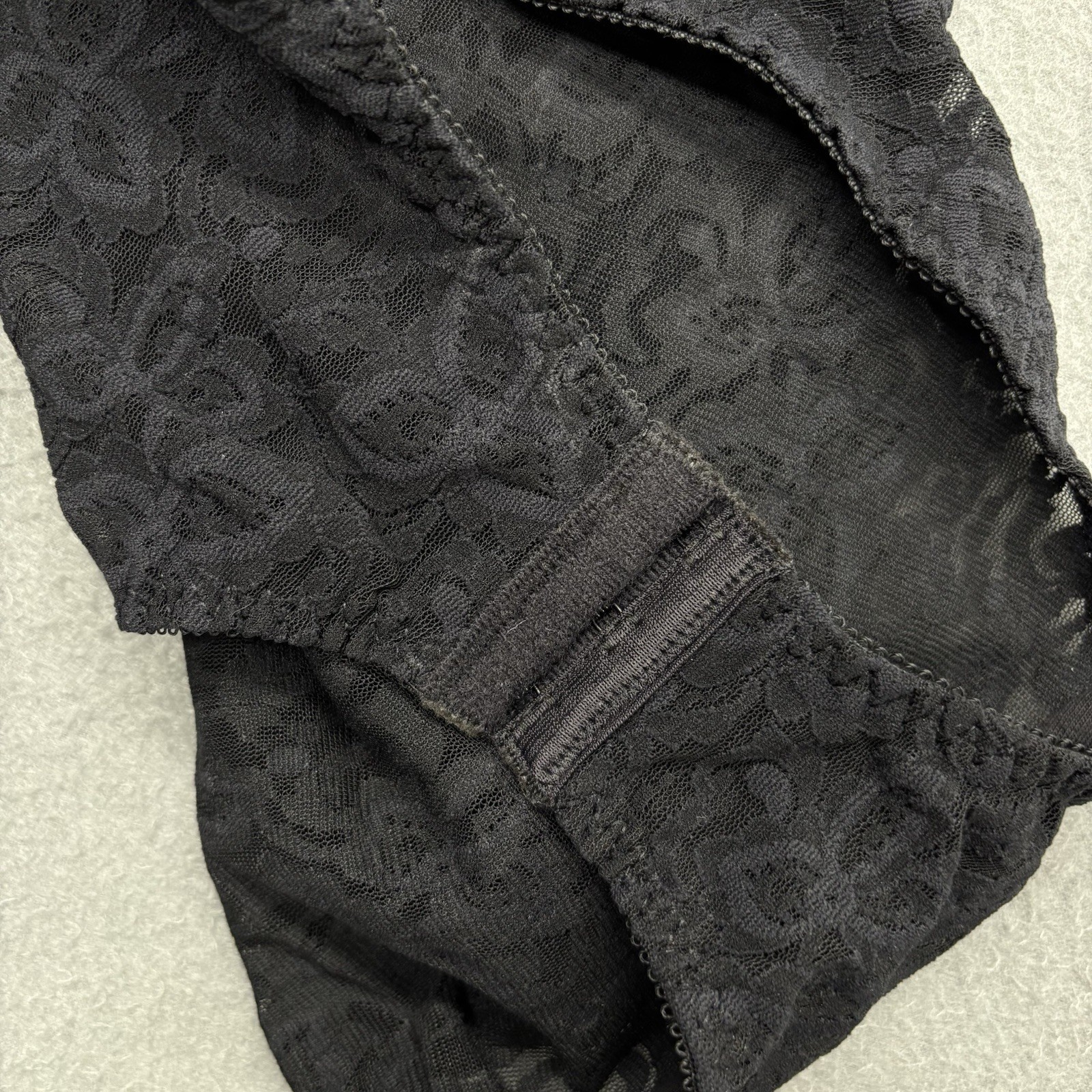 Vintage NWT BALI 36C Lace Black Built in Underwire Bra Shaping Bodysuit #7432