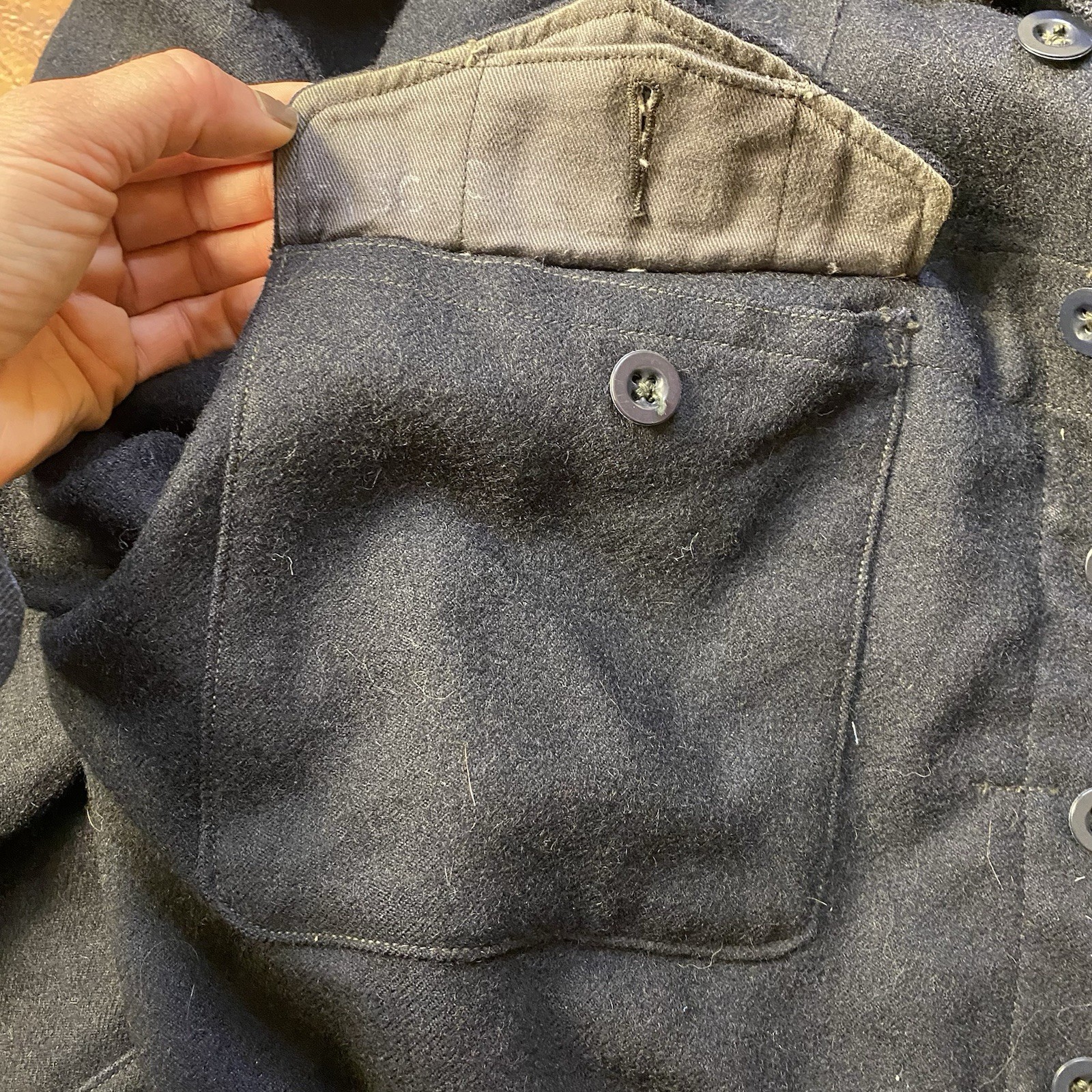 Vintage 1951 Women’s Wool Civil Defence Military Jacket Size 8 Navy