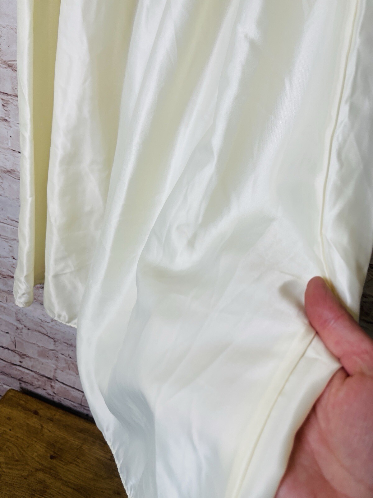 Vintage Half Slip Ivory Boho Western Princess Style Lingerie Satin Nylon Sz M