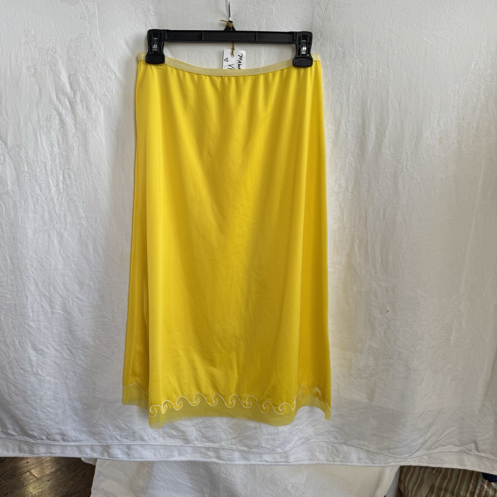 Vintage Yellow Pillow Tab Half Slip Skirt M Yolande