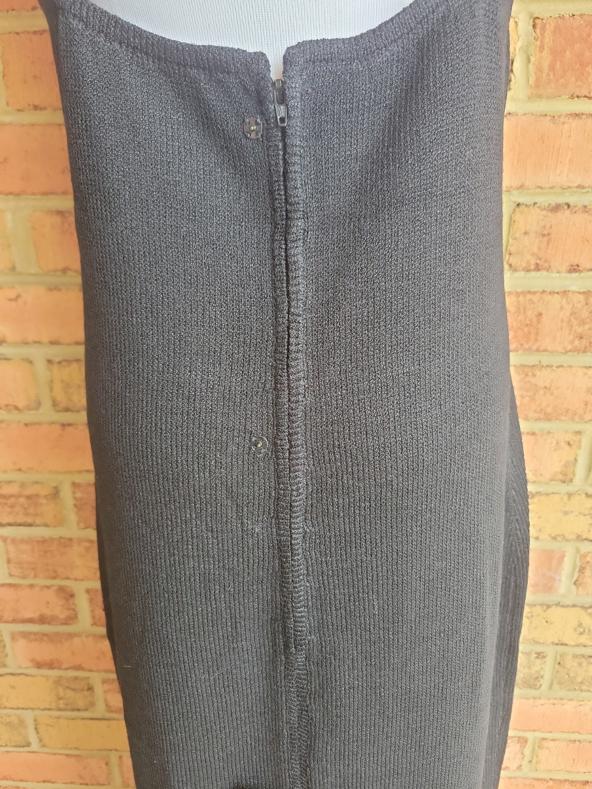 VTG Dana Hogan by Robyn Michelle Long Rhinestone Strap Black Santana Knit Dress