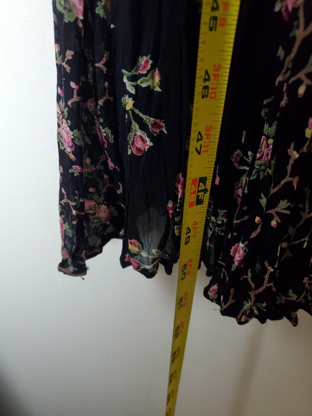 Vintage 90s STARINA Dress Women’s Small Floral Long Maxi Black Prairie 1990s