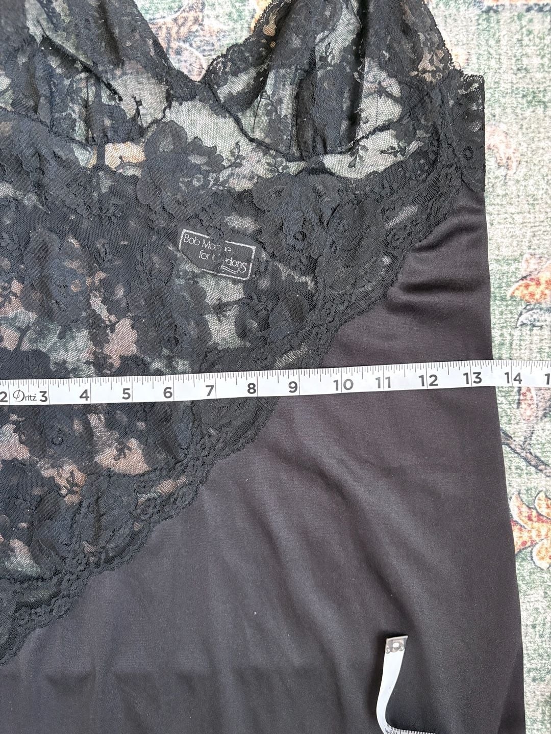Vintage Bob Mackie for Glydons Black Lace Slip Dress