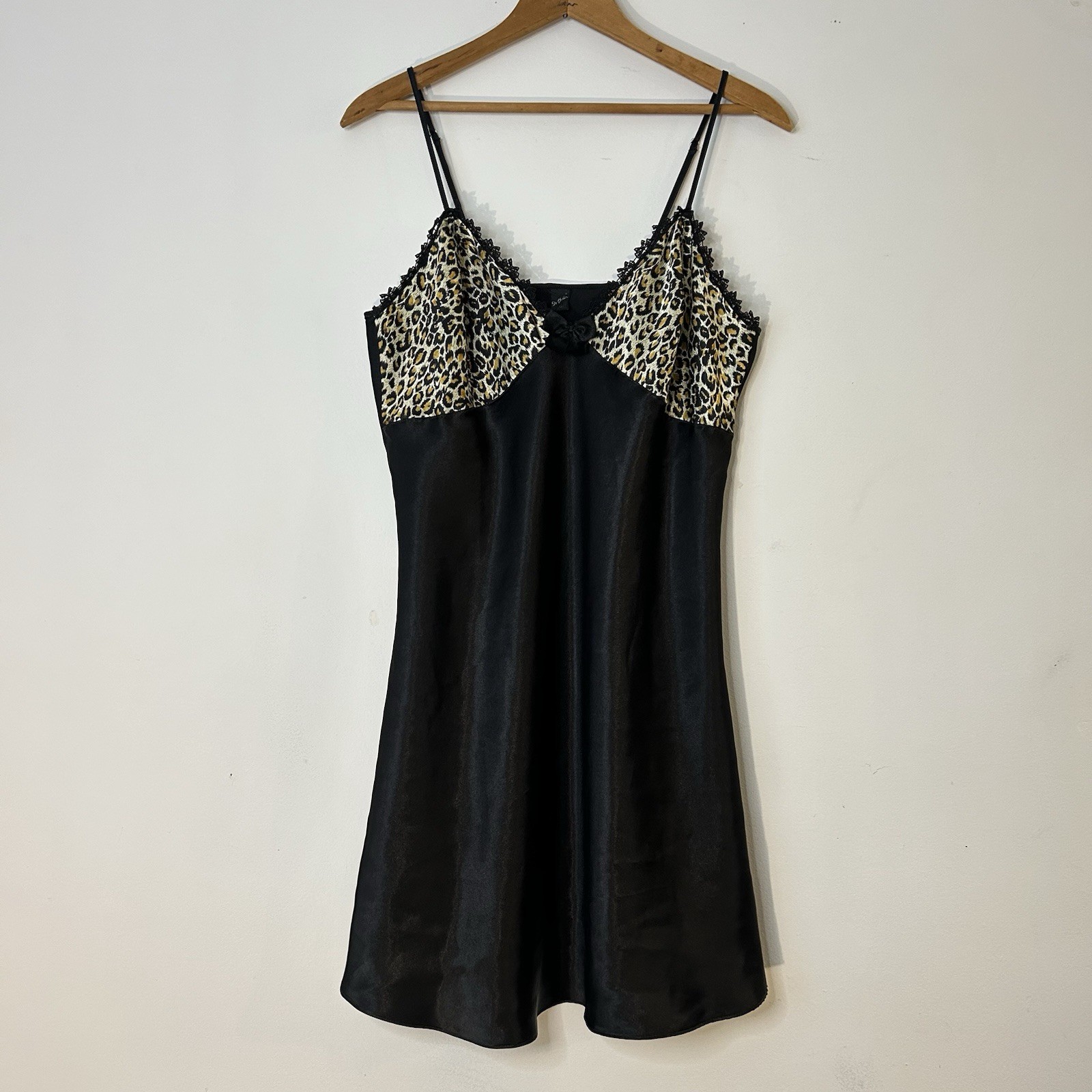 90s Mini Slip Dress Black Leopard Print 36-38 Inch Bust Sabrina Carpenter Fairy