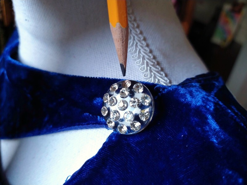 True VTG C. ’64-68 Cocktail Dress SM (US 4-6) Blue Crushed Velour Velvet Shift
