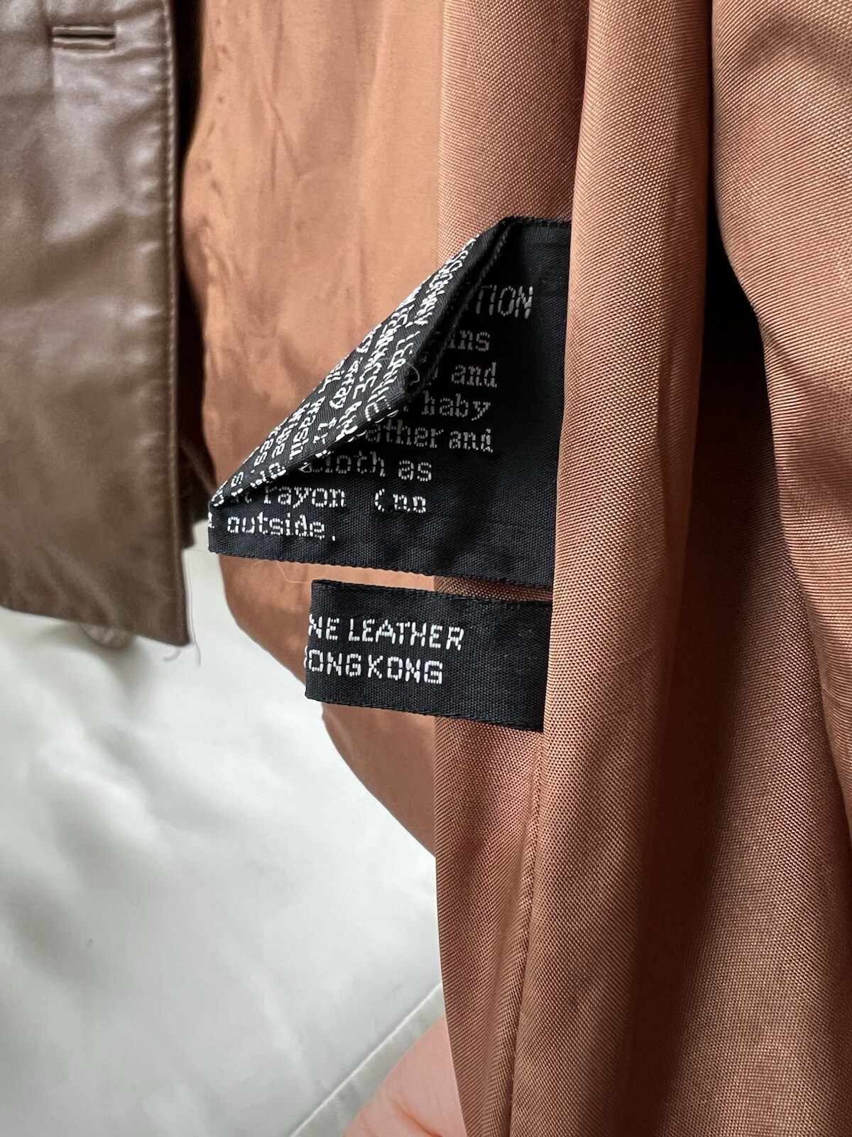 100% Genuine Leather Vintage Woman’s Coat Made In Hong Kong The Tannery