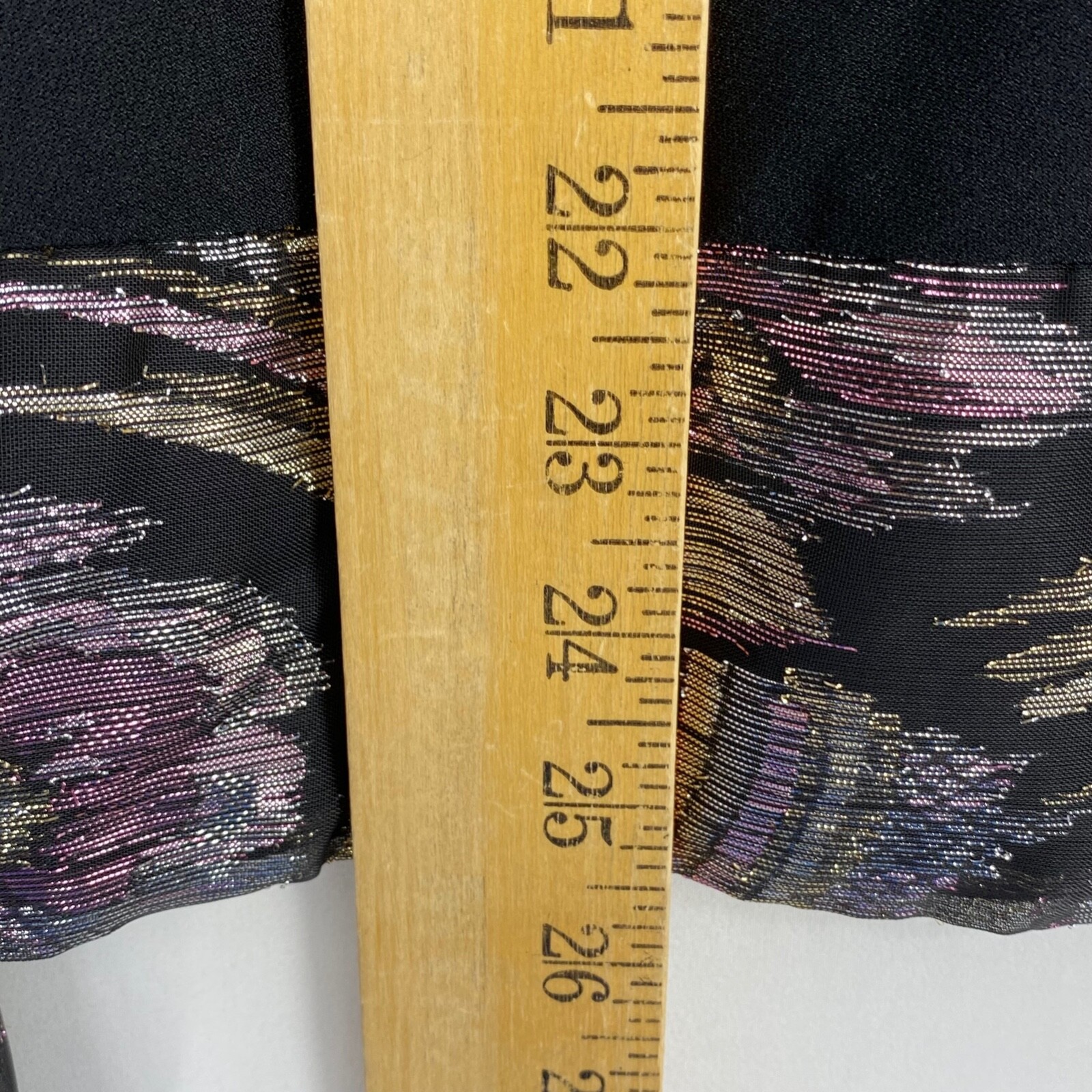 Jordan Ari Womens Vintage Large Pullover Blouse Black Purple Metallic Floral USA