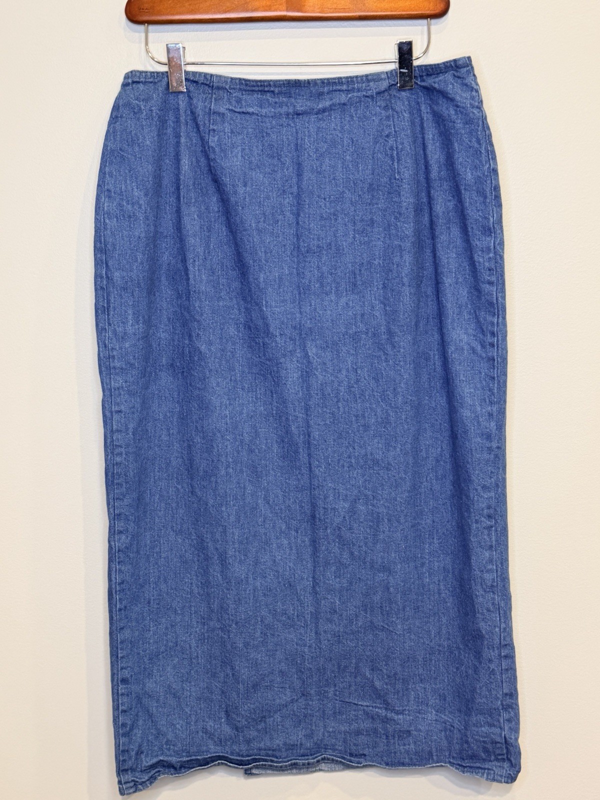 Ralph Lauren Country Denim WrapFront Midi Skirt Vintage 1980 100% Cotton Size 12