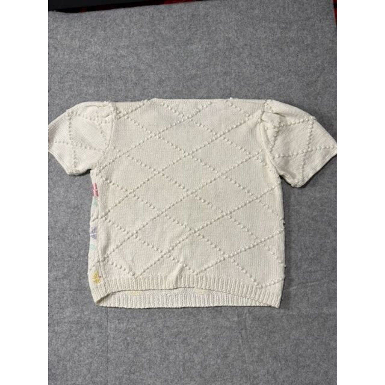 Vintage The Eagle’s Eye Hand Knit Floral Sweater Tee Women’s L Cottagecore