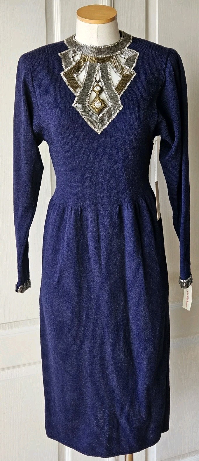 RARE $550 NEW Vintage Don Sayres for Wellmore Saks Fifth Ave Size 4 Knit Dress