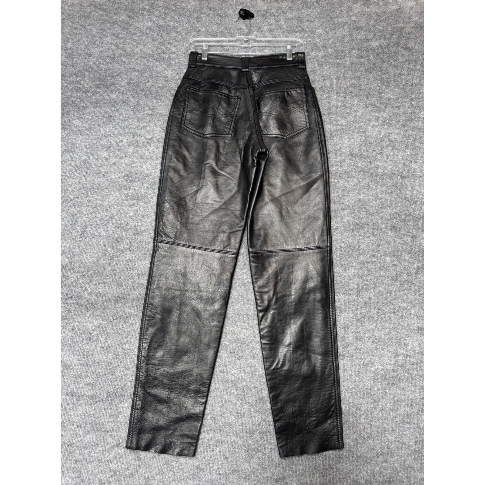 B. Miñones Castro Leather Pants Women 26 Black Vintage Spain Sheepskin