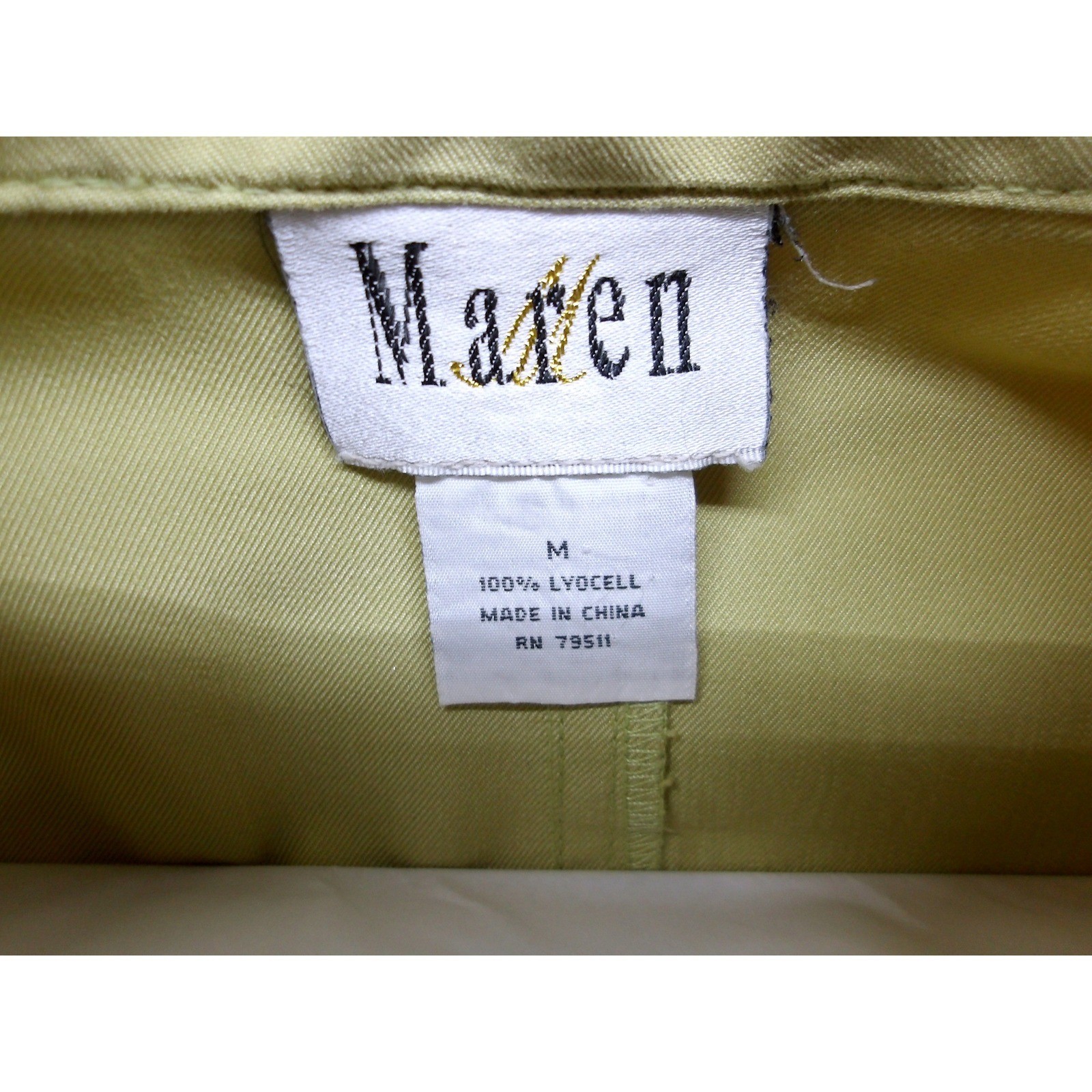 Maren 2 Piece Set Olive Green Button Up Shirt and Elastic Waist Pants M /#26872