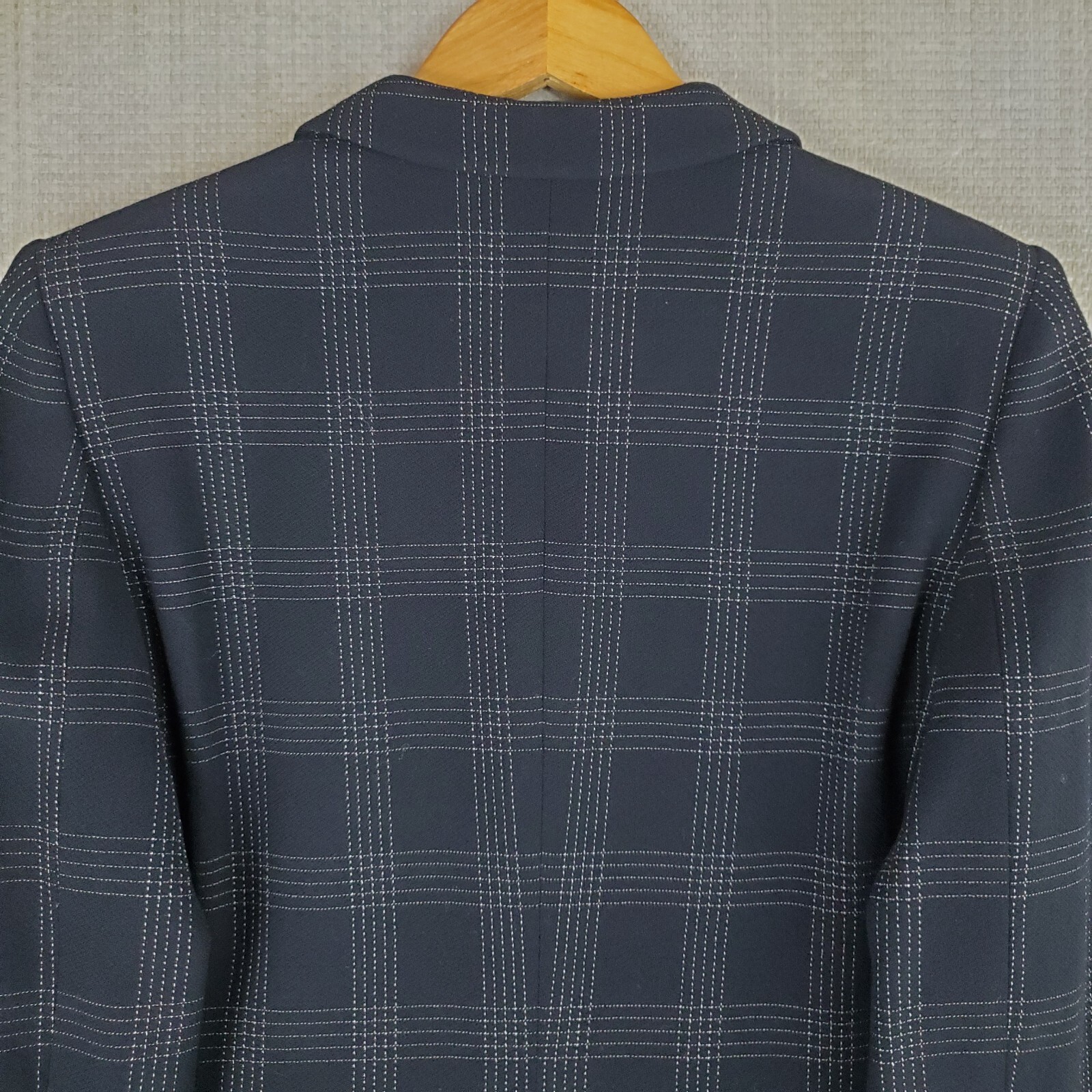 ARMANI COLLEZIONI Womens Size Small 6 Italy Made Black Plaid Wool Blazer Jacket
