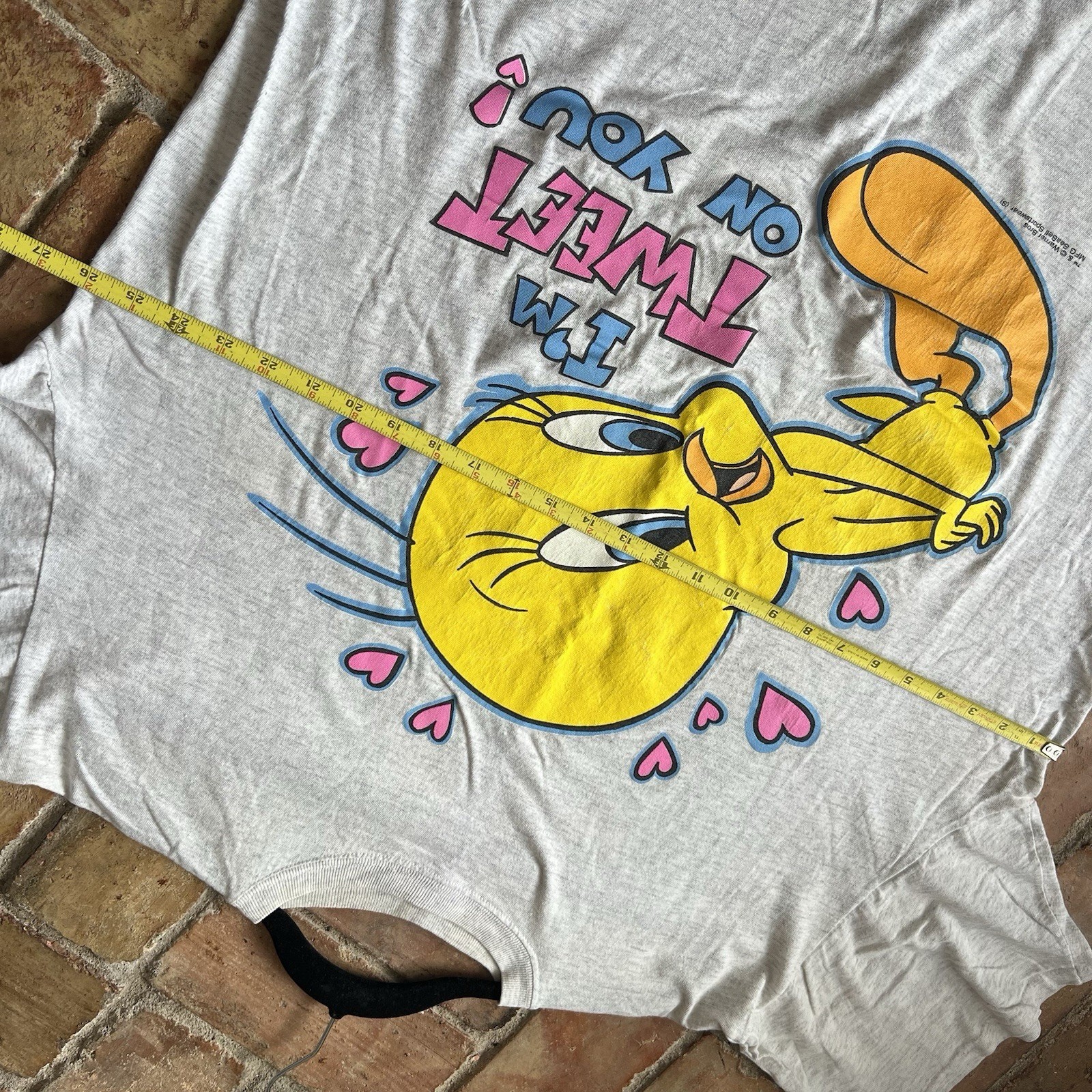 Vintage Tweety Im Tweet On You XL Gray Oversized Pajama Shirt 90’s T-Shirts