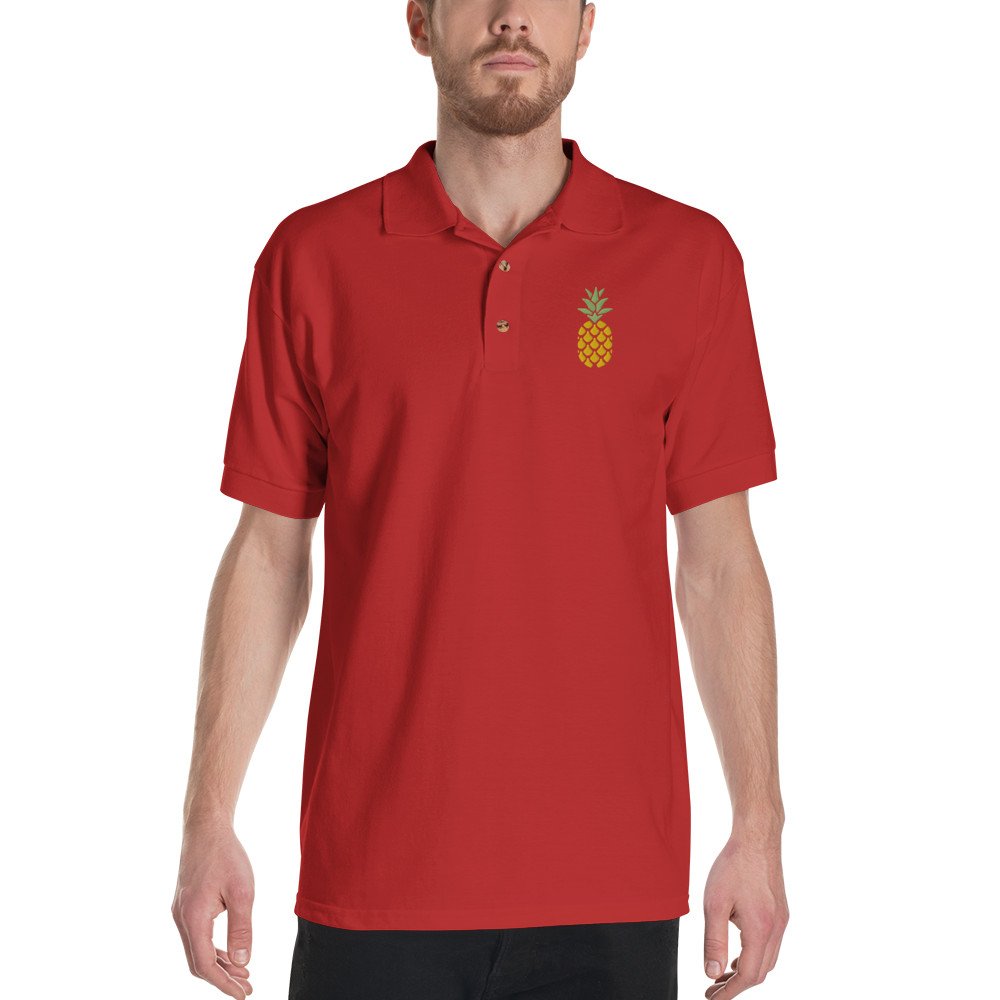 Pineapple Polo T-shirt, Embroidered Polo Shirt, Size S M L XL 2XL RELAXED FIT