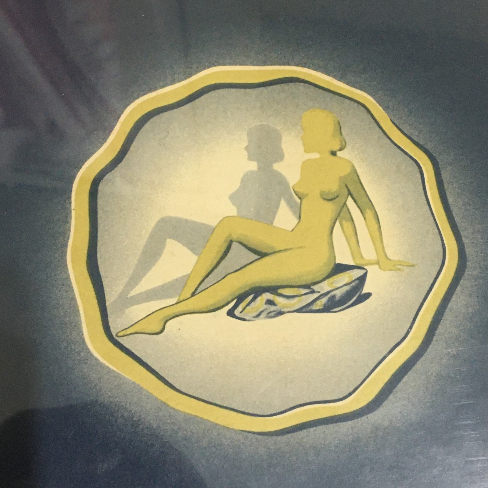 Vintage c1930’s Empty Gold Maid Hosiery Stocking Art Deco Navy Cardboard Box