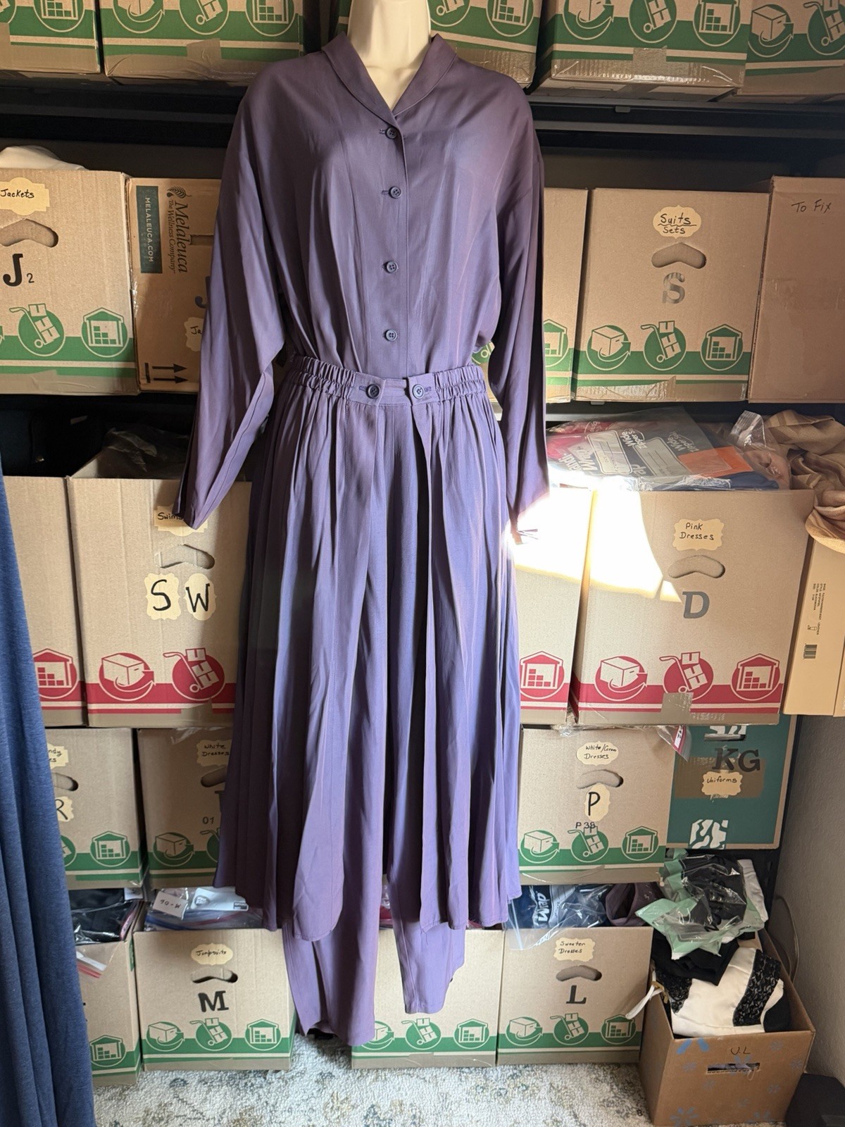 Vintage J. Harris Women’s Three Piece Blouse Pants And Skirt Set. Size Small.