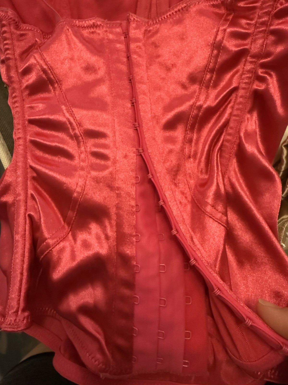 Vntg Victoria Secret “Sexy Little Things” Lingerie Set M/L 34B Pink&Black Satin