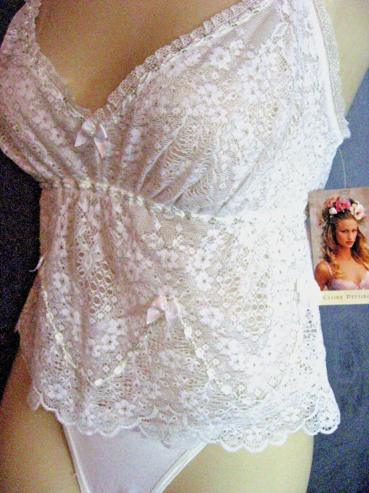 Claire Pettibone Luxury Lingerie Lace Cami White Crop 34 Jana S Bridal Retro NWT