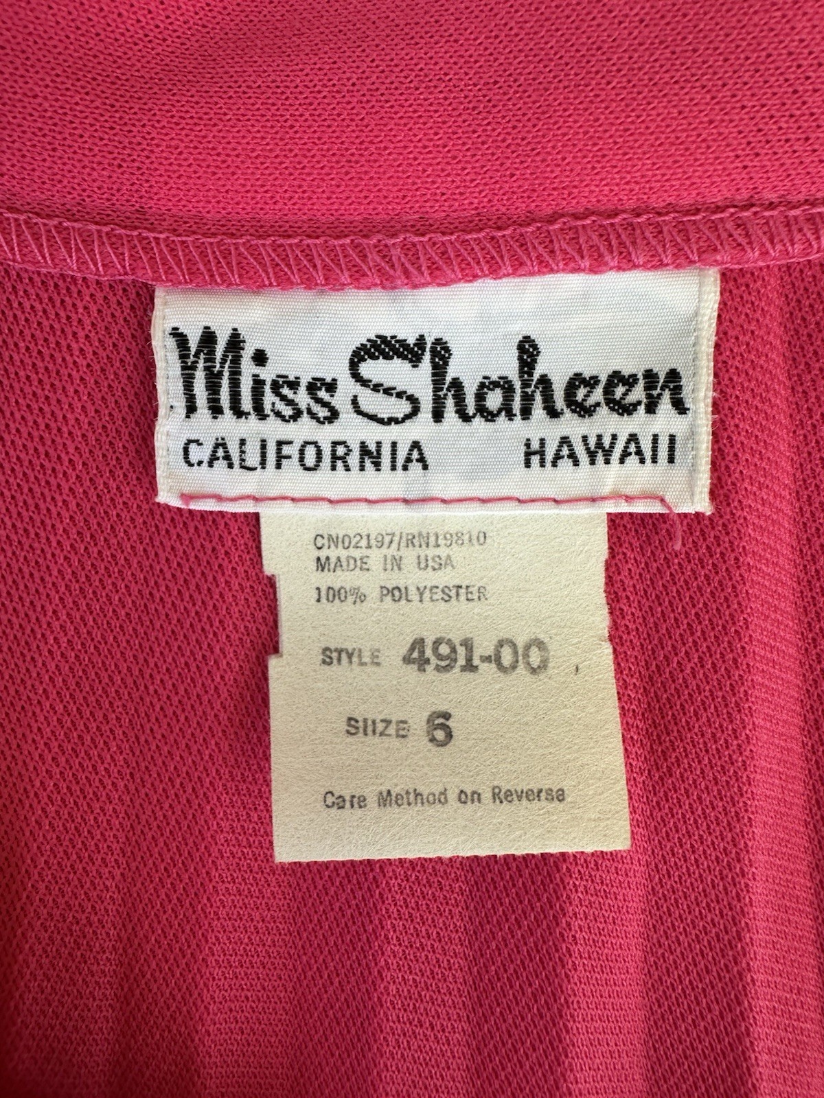 1970s Hot Pink Neon Knife Pleated Maxi Skirt Miss Shaheen Hawaii Resort S 6 VTG