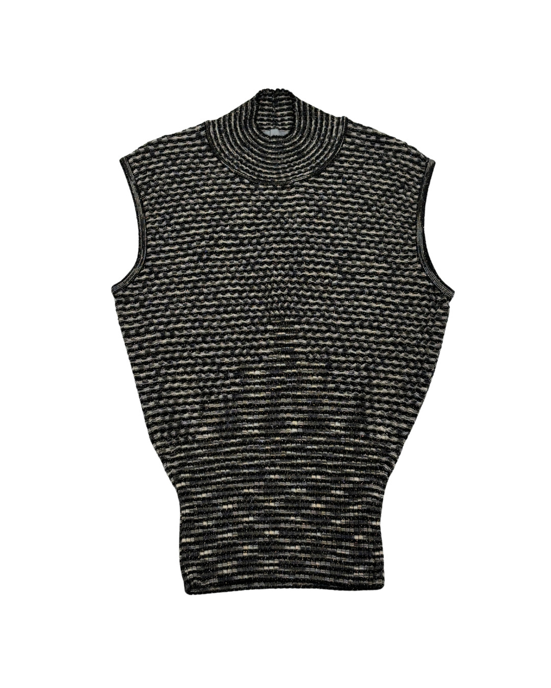 VINTAGE 2000s BLACK & GRAY MISSONI SLEEVELESS KNIT TOP | Y2K MISSONI TOP