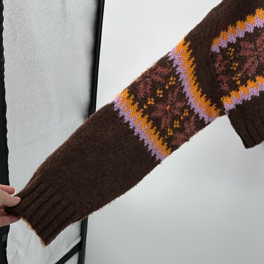Forever21 Y2K Grandmacore Cottagecore Boho Multicolor Patterned Sweater SzL