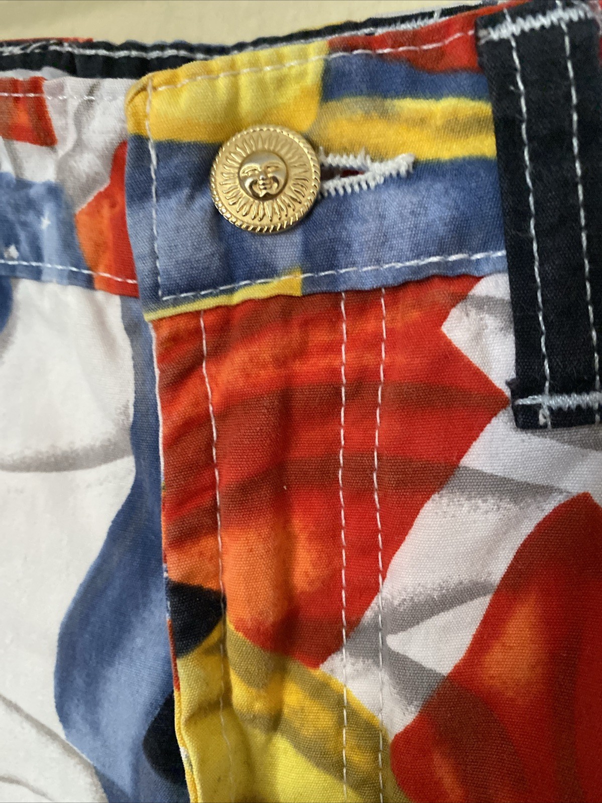 Vintage 90s Gianni VERSACE COUTURE Jeans Flags USA England Medusa Rare