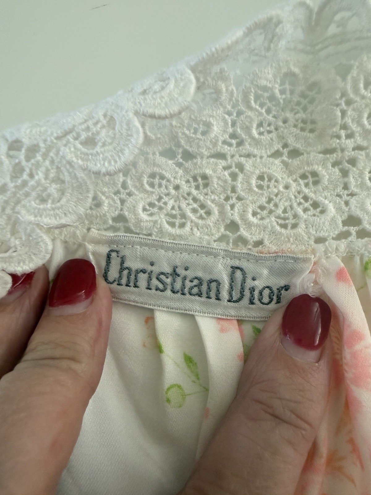 Vintage Christian Dior Nightgown Floral Grandmacore Grannycore Fast Shipping