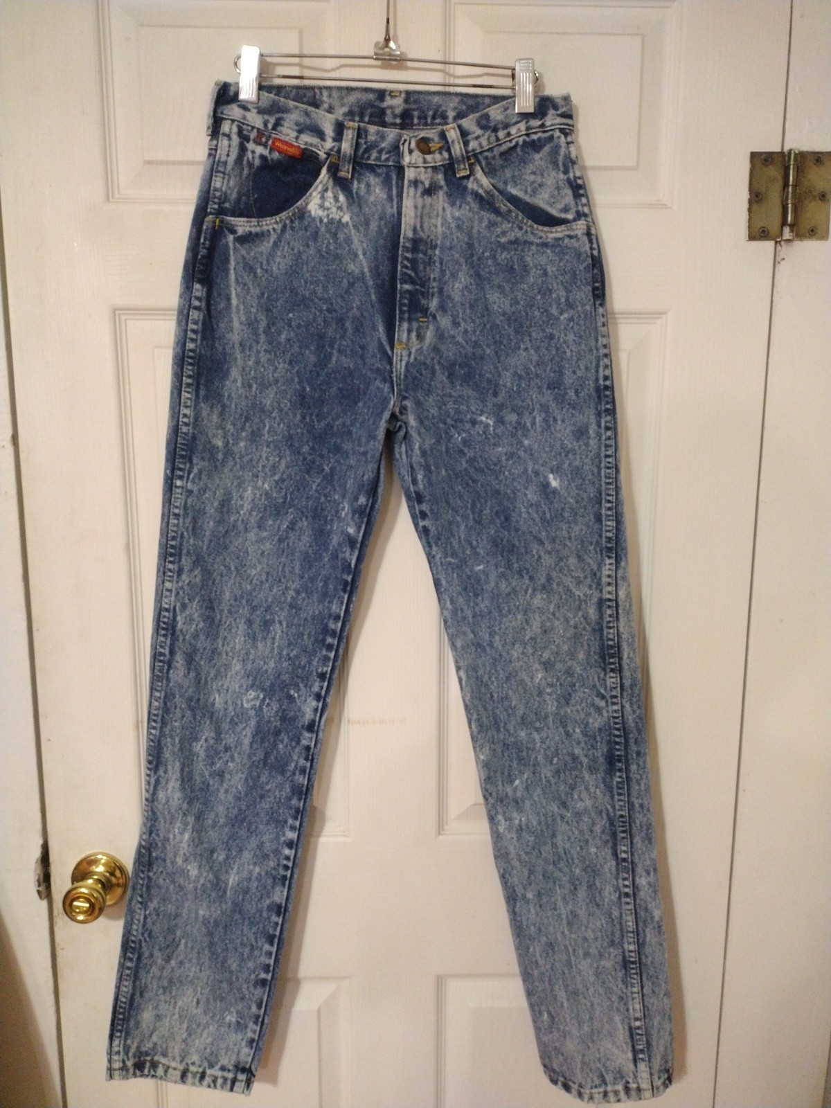 Vtg USA Wrangler Acid Wash Jeans Size 31×34 Retro Denim Boho Grunge C144