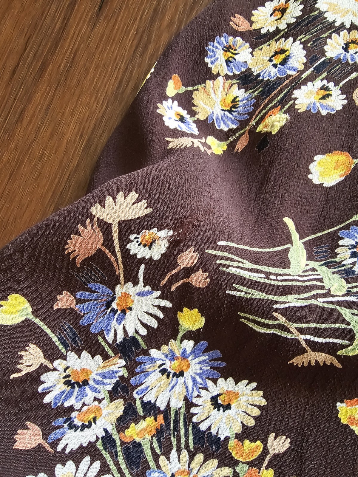 Vintage 90s Brown Floral Skirt Womens Small Cottagecore Full Button Front