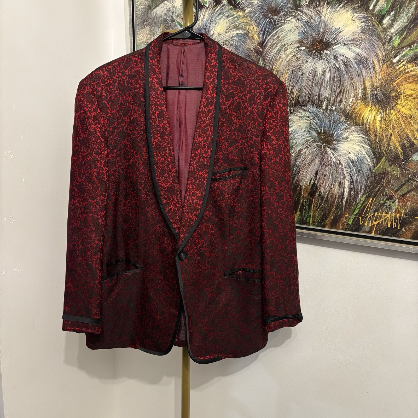 Vtg 1960s Bespoke Hopes Brothers Hong Kong Hilton Smoking Jacket T.K. Stokes