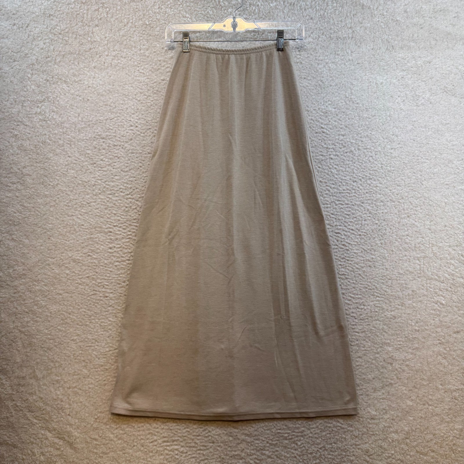 90s Y2K Vintage Maxi Skirt XS Small Beige Khaki Cream Knit Boho Fairy Grunge