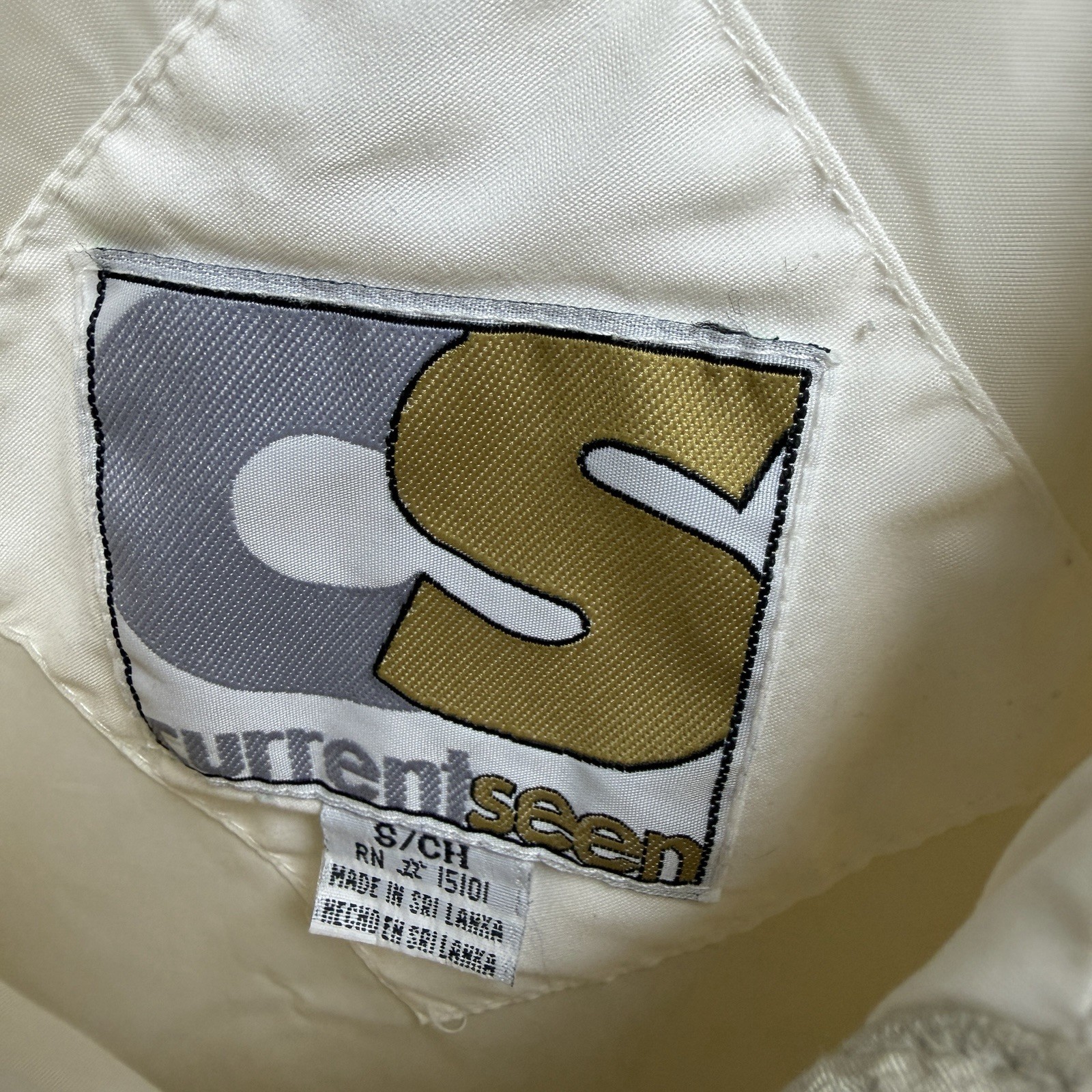 Vintage CS Current Seen Jacket Windbreaker Ivory & Gold Size S