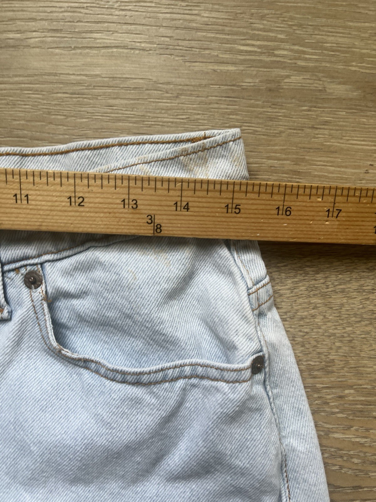 Levi’s Womens 551 Light Wash Vintage Denim Skirt Relaxed Retro Size 14(30″).