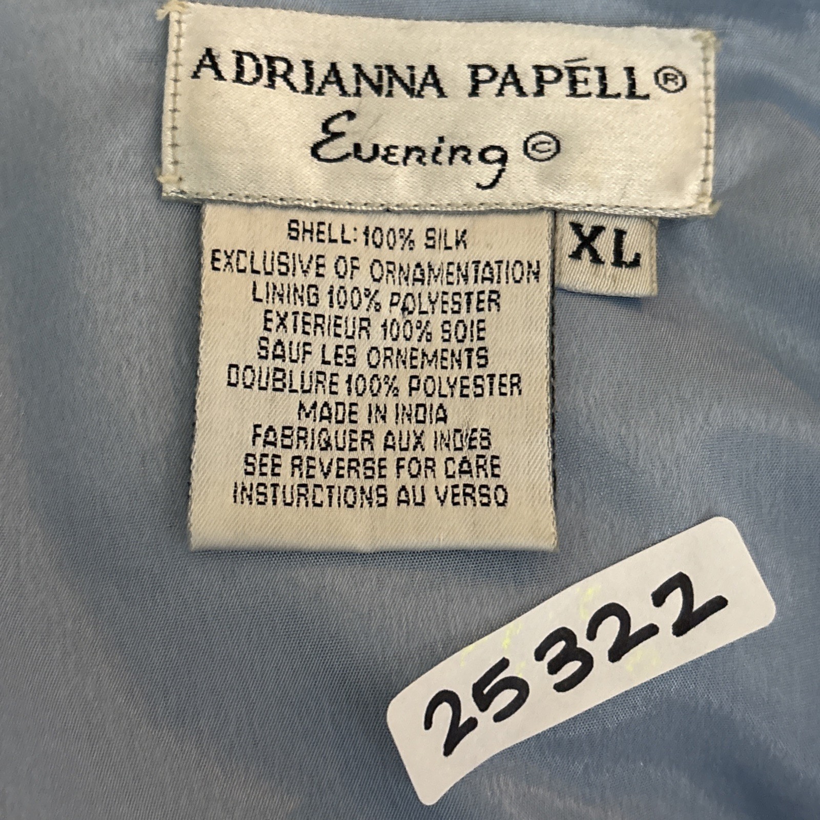 Adrianna Papell Jacket XL Beaded silk Navy blue Cocktail Formal embroidered