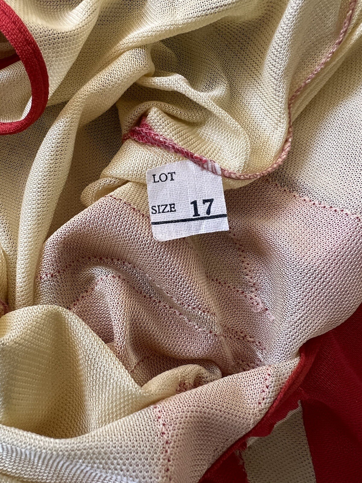 Vintage 1930s Red & Cream Trompe L’Oeil Rayon Jersey Beach Pajamas Jumpsuit Deco