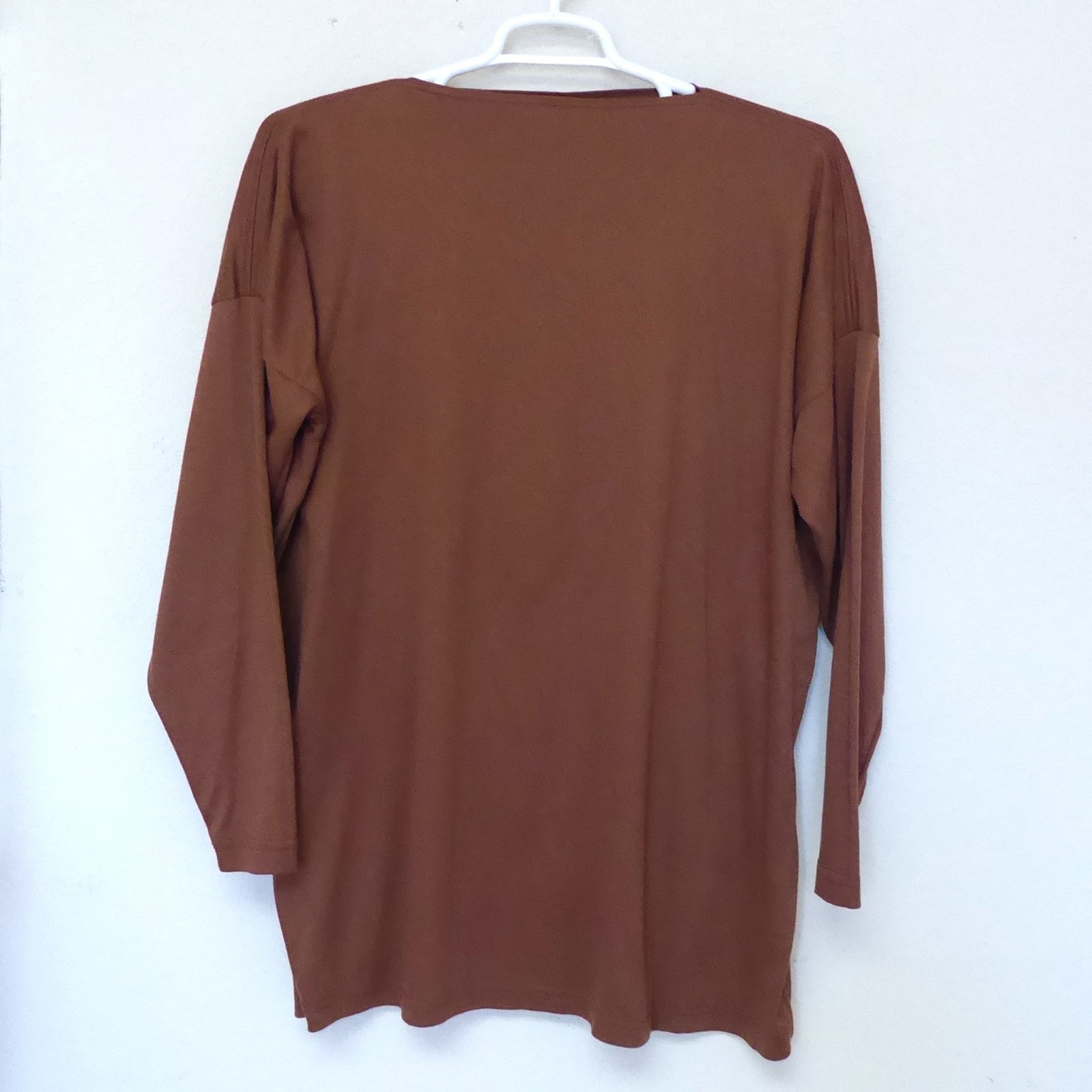 1980s Vintage Units brown drop shoulder long sleeve tunic top one size fits most