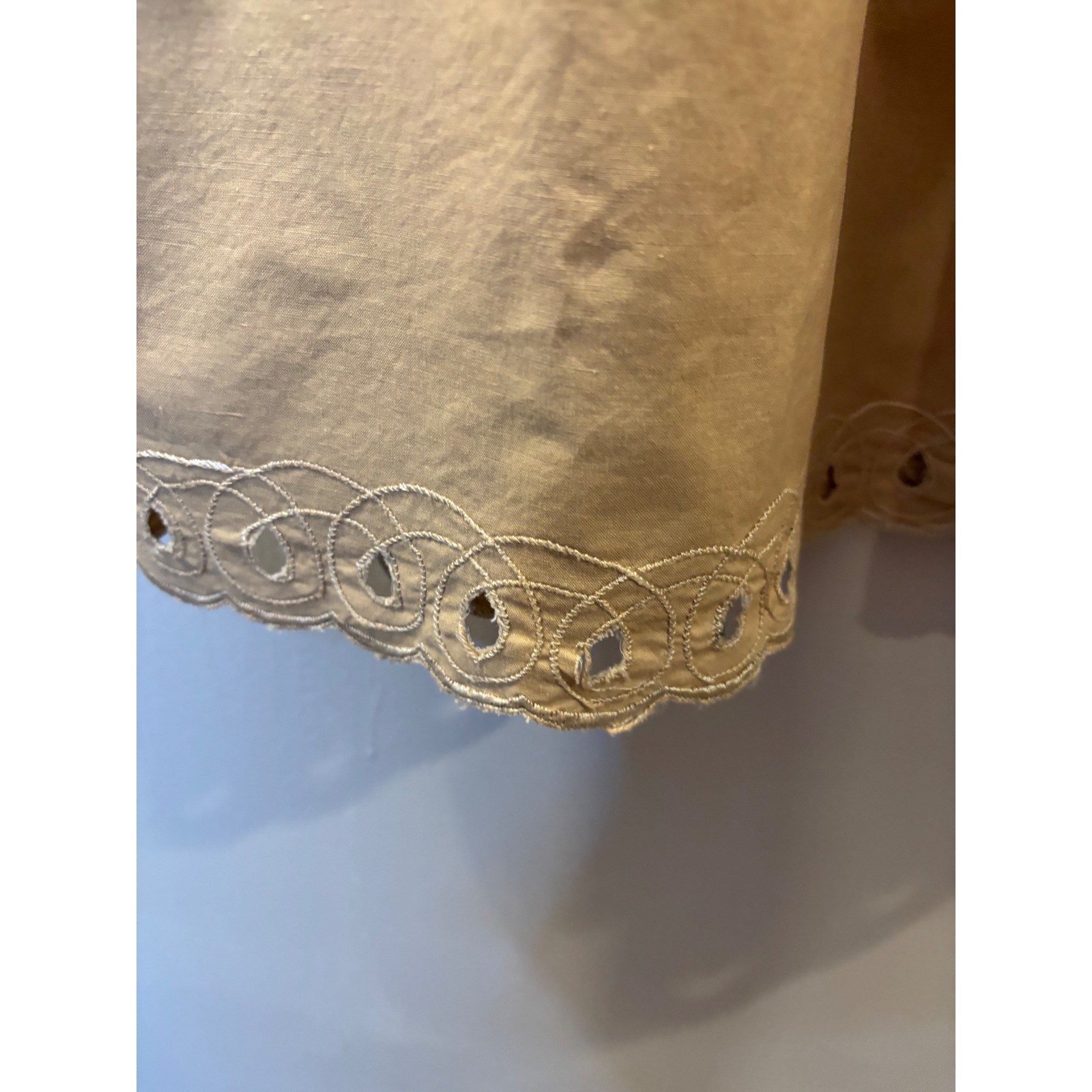 VTG Sweet Lady Garments Beige Cotton House Dress XL Muumuu Mumu Pockets