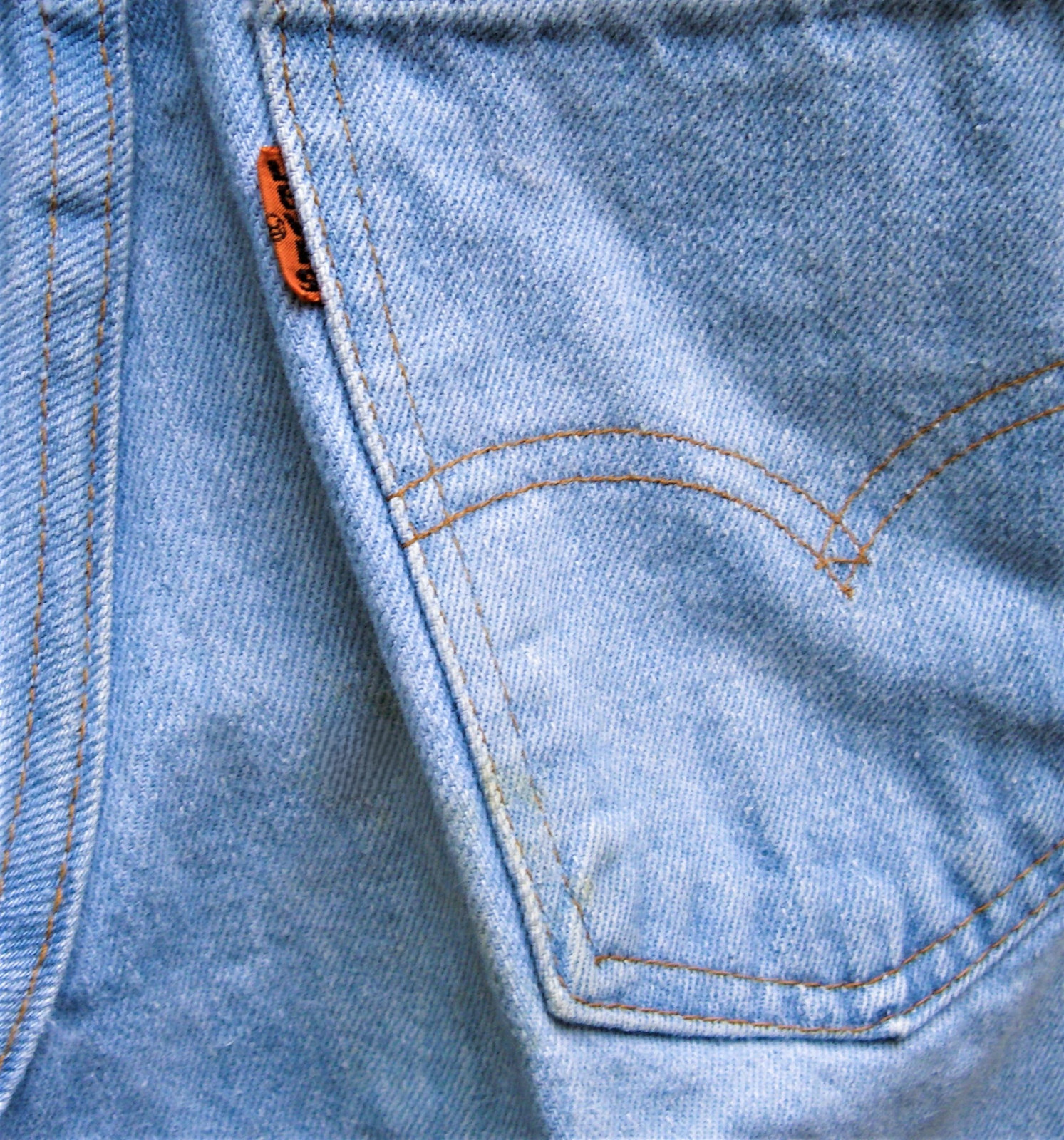 Vintage 1970’s Levi’s Orange Tab Flare Jeans Bleached Bell Bottoms 30 X 29