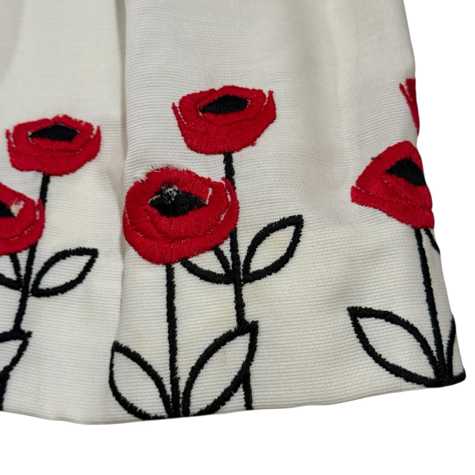 Vintage Coquette Retro Tea Dress 10 Eve Le Coq California Poppy Embroidered Red