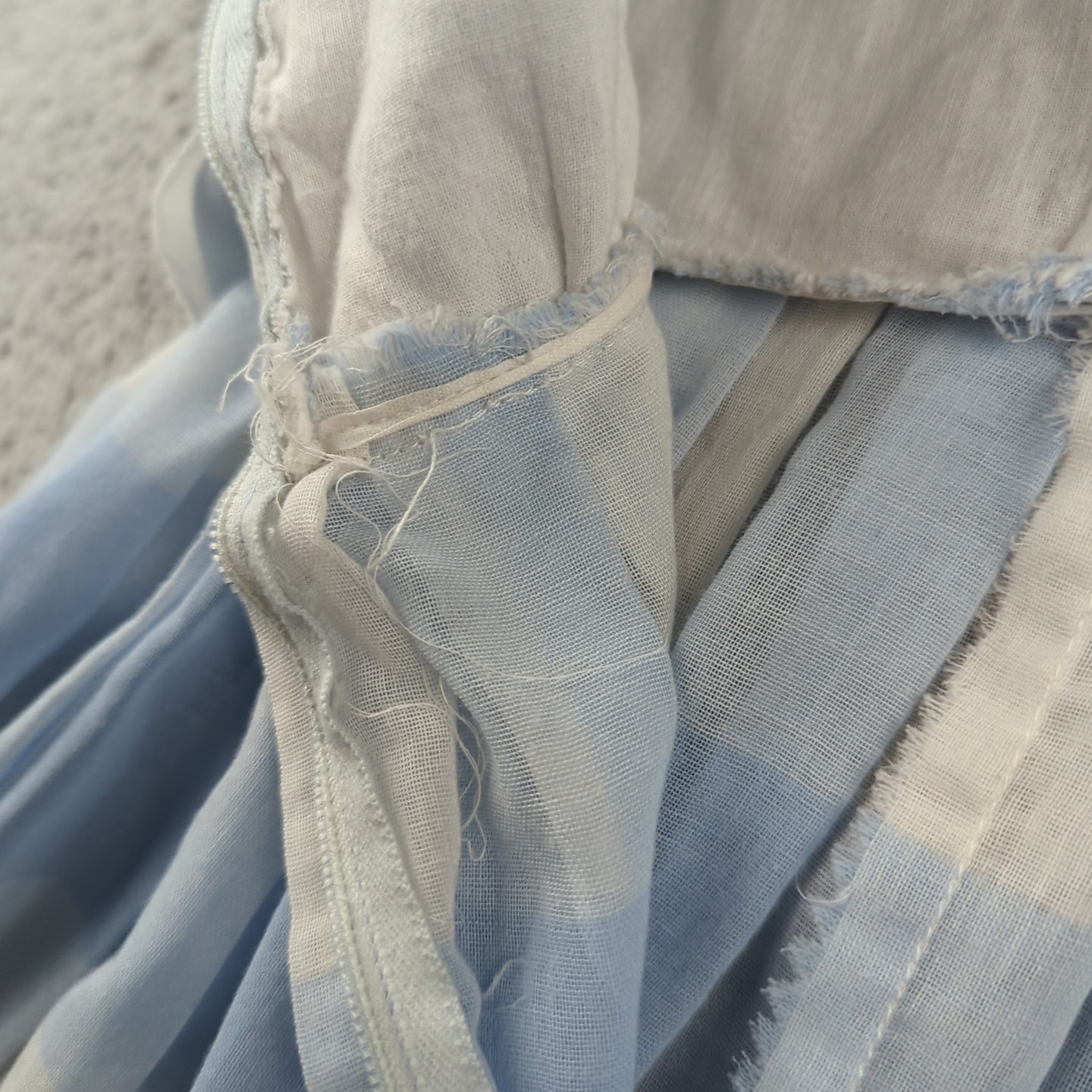 Vintage Jeanne Durrell Dallas Dress Womens Blue White Prairie Pleated Modest