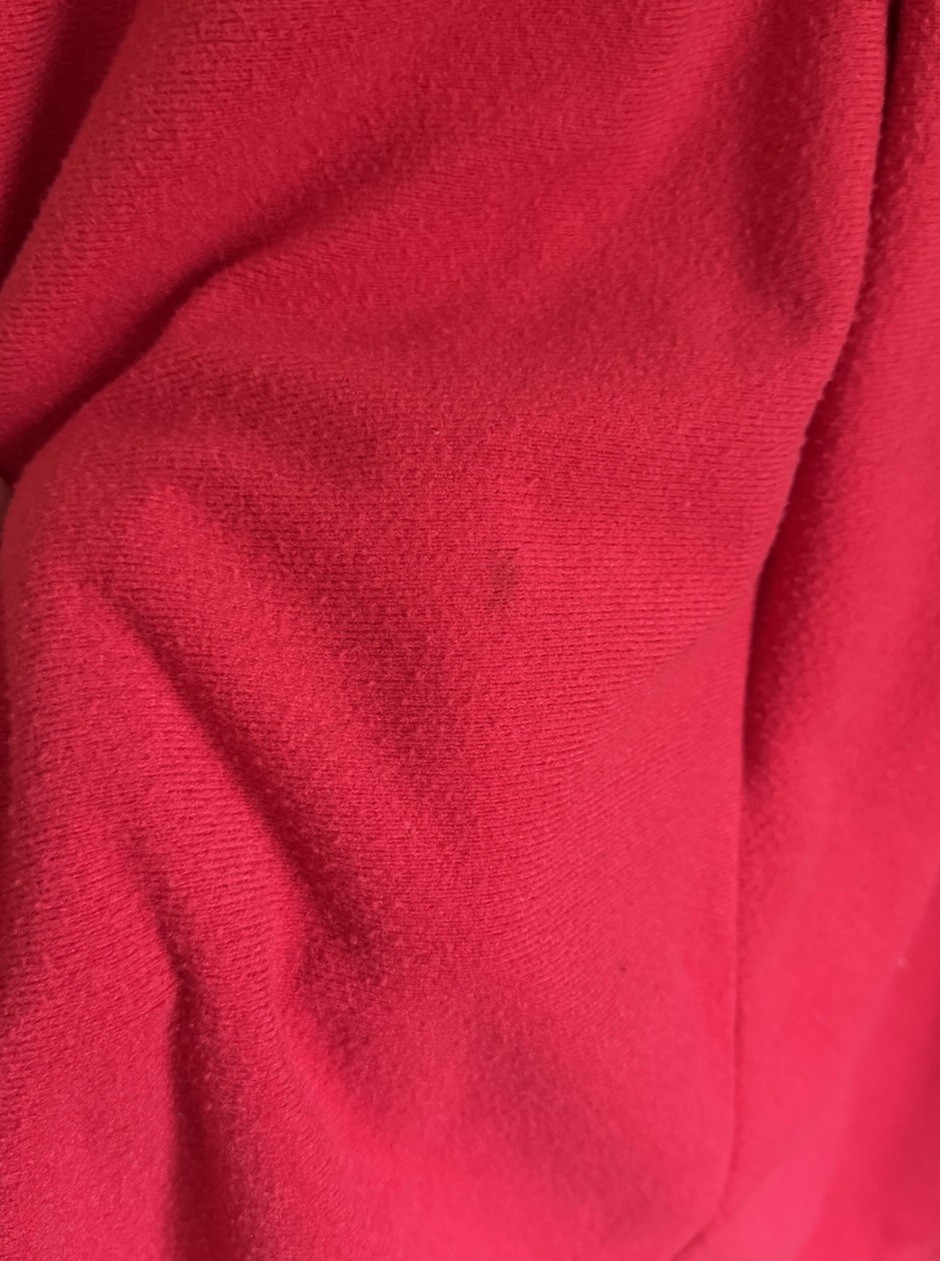 Velour Robe Vintage Zip House Coat Red Ruffle Long Womens Size Small 80s 90s