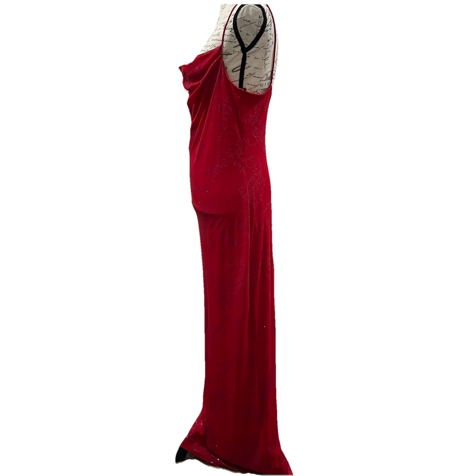 VTG Y2K Red Maxi Dress Size L Whimsigoth Fairy Grunge 90s Vampy Prom HOCO Glam