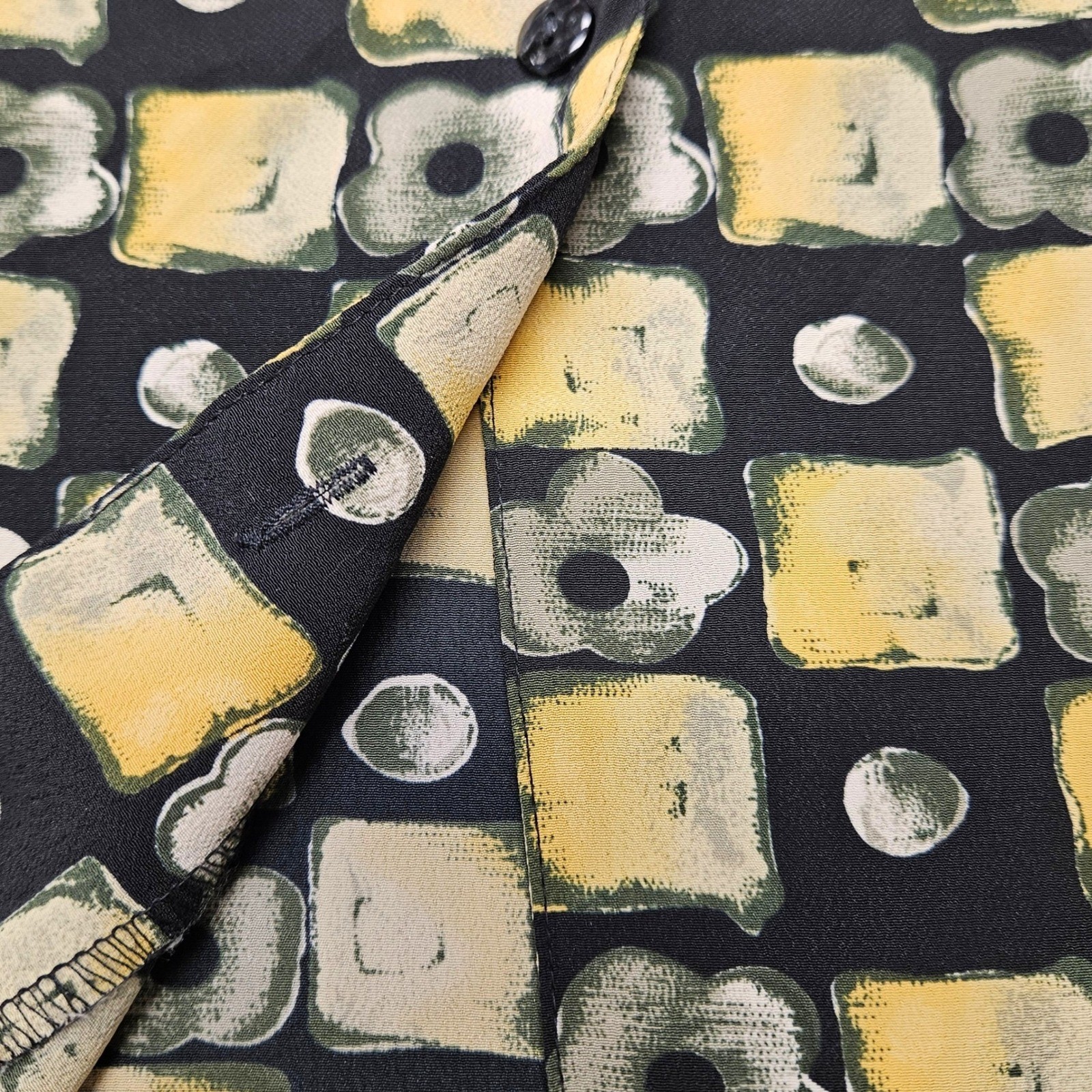 Claudia Richard 14 Blouse Abstract Geometric Floral Whimsigoth Mod 90s VTG