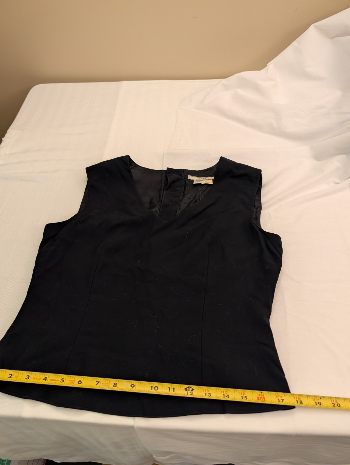 Vintage 1990s Zara Sleeveless Black Top W/Buttons Down The Back