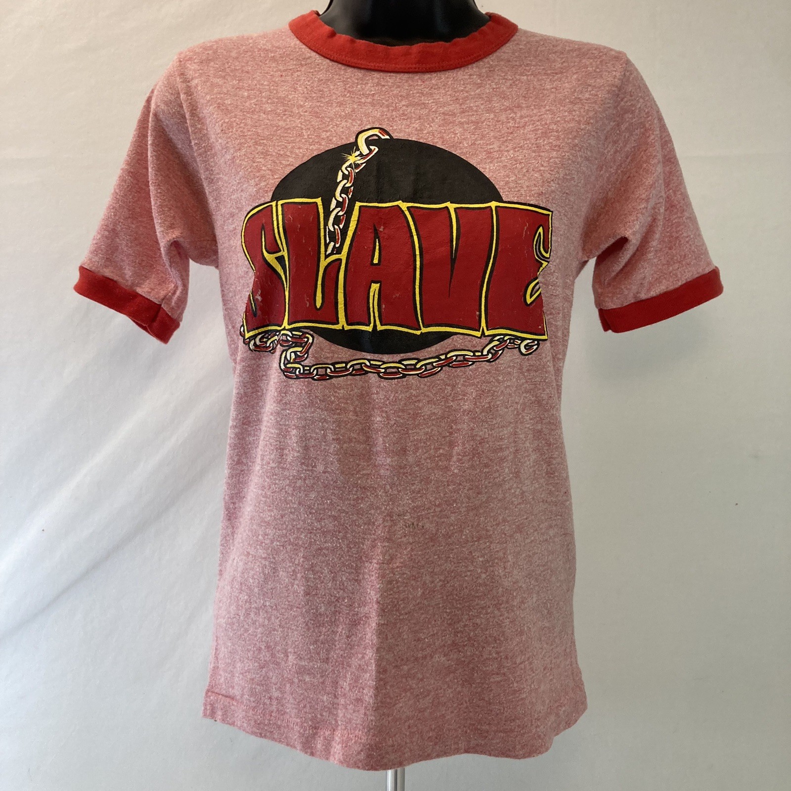 Vintage 70s Slave Band Tshirt Women’s S Single Stitch Ringer RARE Funk Soul R&B