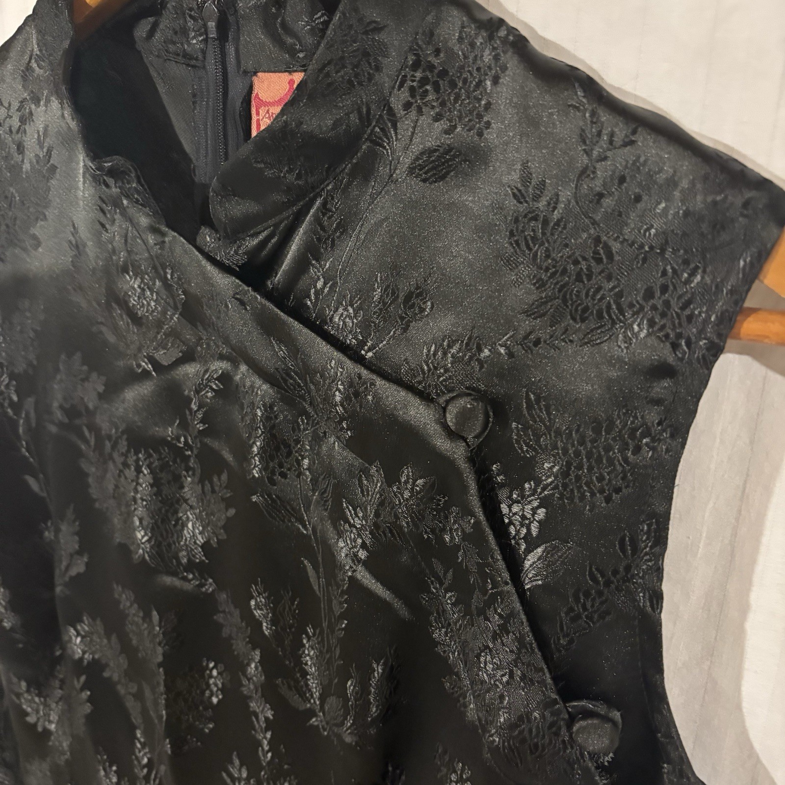 April Cornell Vintage black Asian Inspired Dress Rayon Small D-16