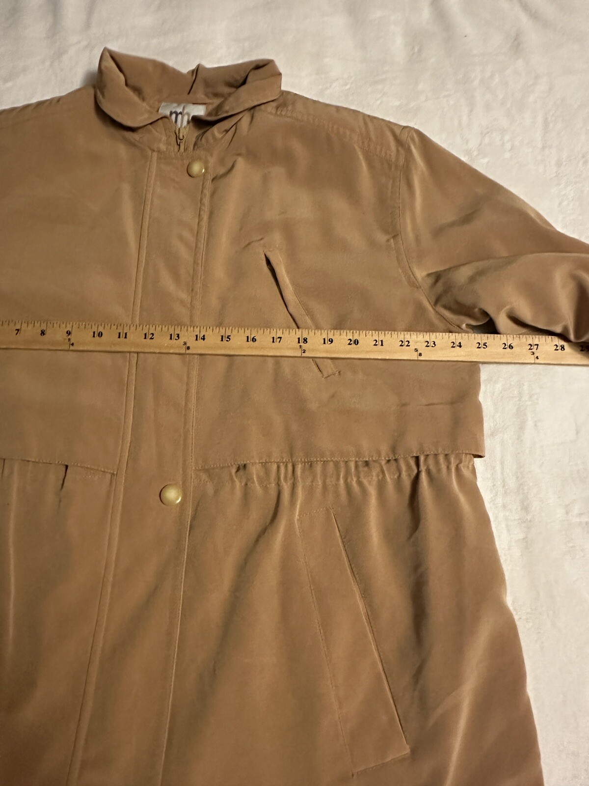 Vtg Misty Harbor Trench Rain Coat Jacket Womens Large Tan Lined classic Spy